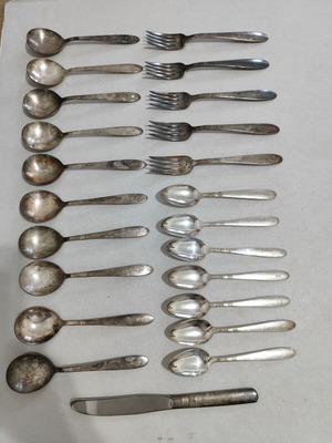 MEA Middle East Airlines vintage silver-plated cutlery set used
