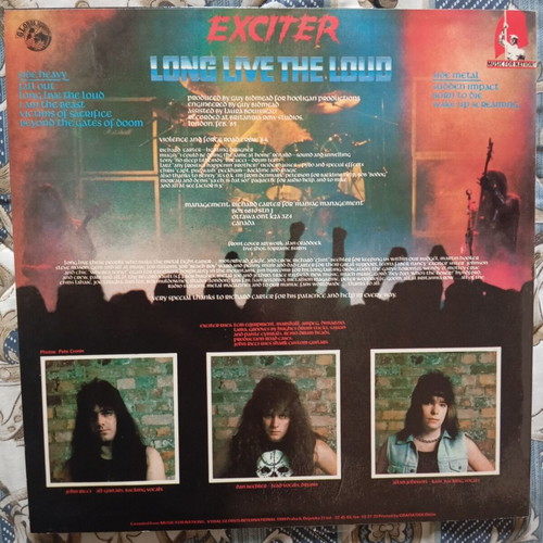 Exciter Long Live The Loud 1991 Reissue vinyl record like new, metal