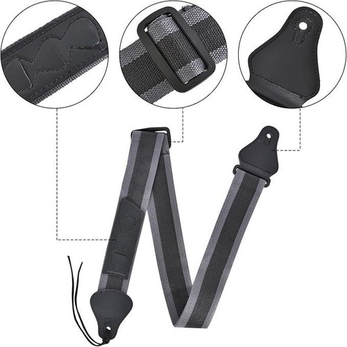 Adjustable woven guitar strap new, compatible with electric and acoustic guitars