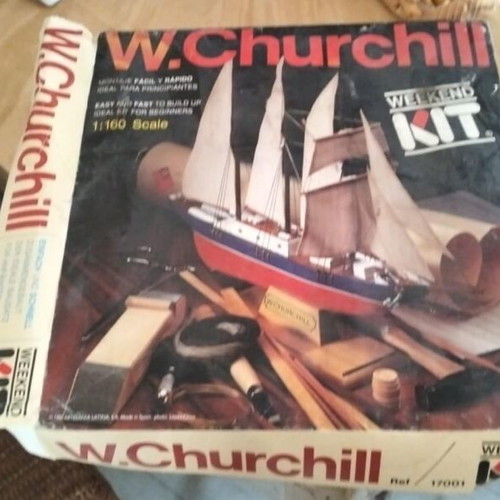 W. Churchill 1:160 Scale Ship Building Kit used, wooden boat