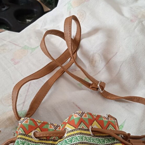 Shoulder bag fabric multicolor used with adjustable strap