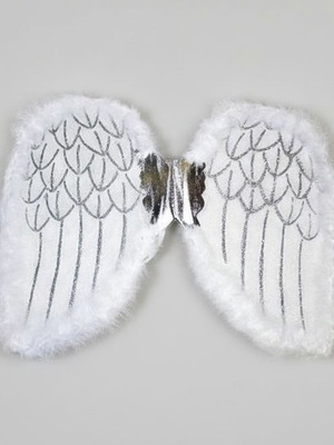 Angel Wings 36cm with Silver Glitter new, one size