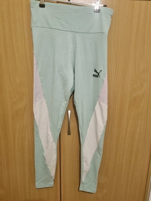 Puma leggings used Medium white and turquoise
