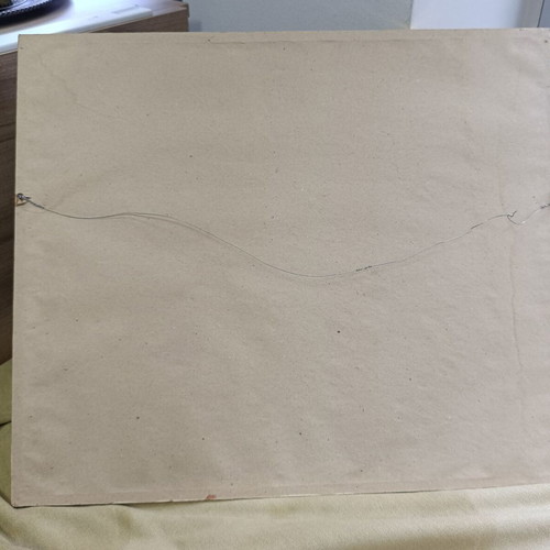 Egyptian Papyrus Thea Isida with Frame used, 50.5 x 42 cm