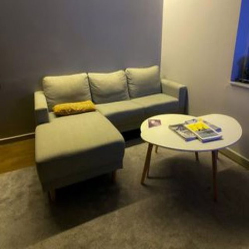 Gray 3-Seater Sofa with Chaise Used