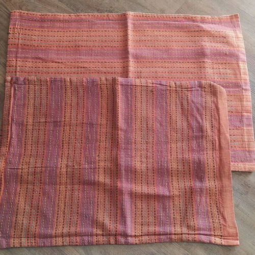 Woven pillowcases like new, set of two, brick color