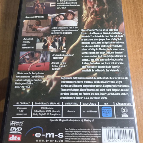 Monster DVD like new, Charlize Theron, Christina Ricci