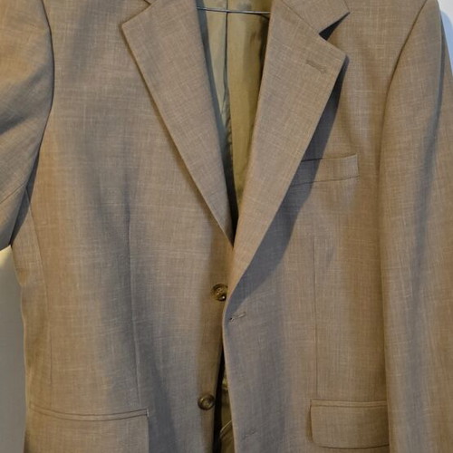 Soufleris men's jacket size 50 linen and wool like new beige taupe