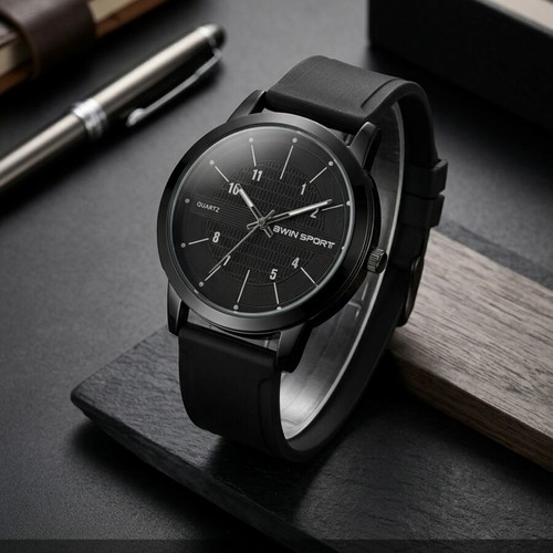 BWIN Sport Classic Black Quartz Watch used, men's