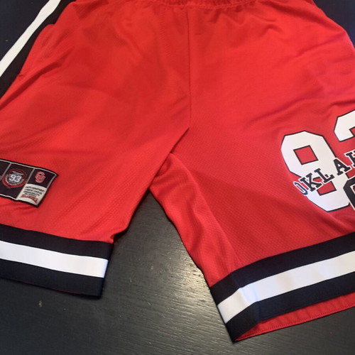 Oklahoma jeans shorts XL set like new, black and red
