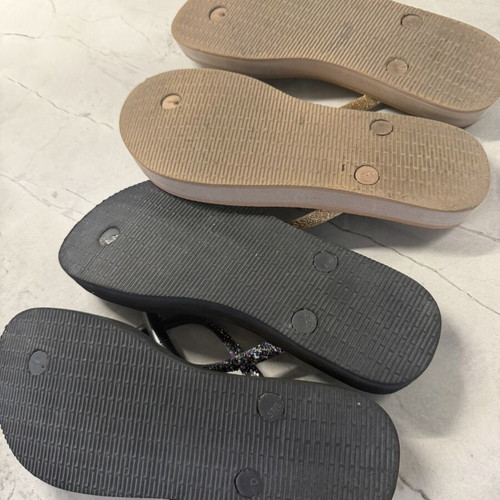 Havaianas Slim Glitter Flip-Flops Set of 2 Pairs, Used, Size EU 39