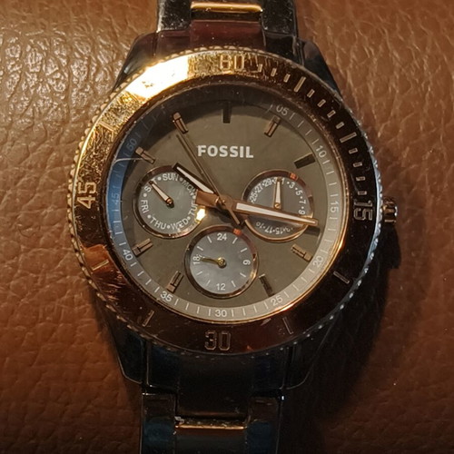 Fossil Multifunction Quartz Watch used, two-tone, women's