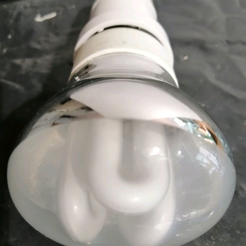 Gramophone Horn Ceiling Light vintage used, green restored