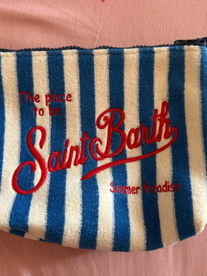 Saint Barth summer edition small toiletry bag new, white blue