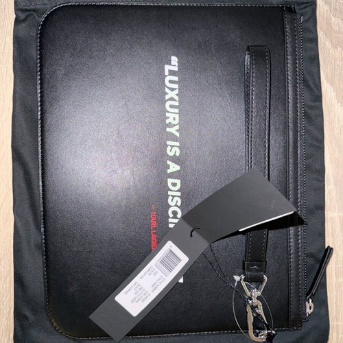 Karl Lagerfeld leather clutch bag new, black