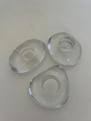 Crystal tealight holders like new, set of 3