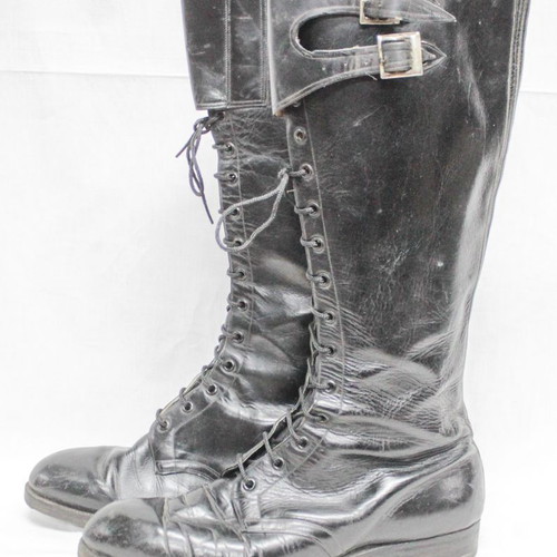 Motorcycle boots black 1960 used, Greek, size 43