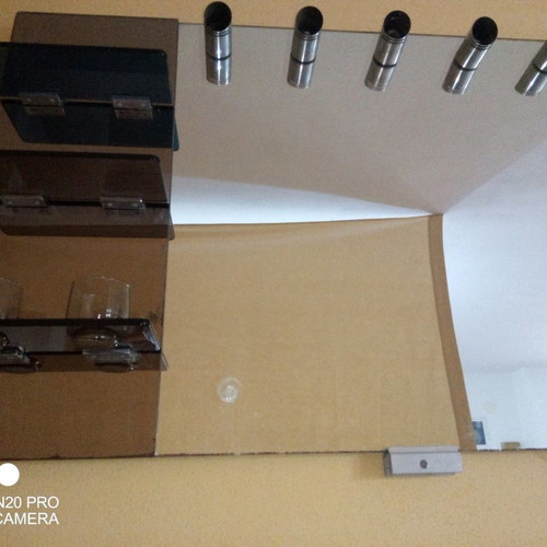 Bathroom mirror used with lights, shelves and glass holders 140x80cm