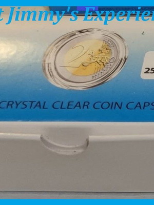 Plastic coin capsules 25.75 mm new, pack of 33 for 2 euro coins