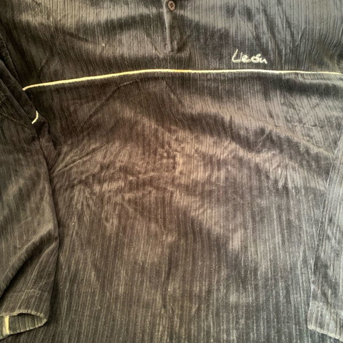 Leon men's velour blouse used, black with white stripe