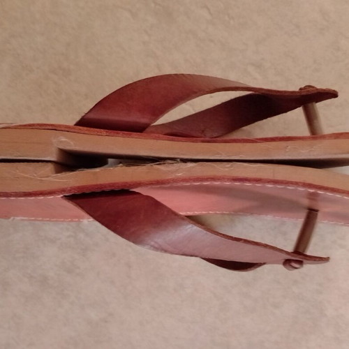 Leather sandals flip-flops size 37 used, brown