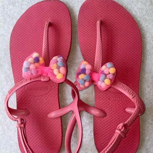 Havaianas flip flops like new, pink multicolor, sizes 35-36