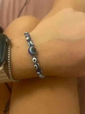 Bracelet with evil eyes and blue beads new