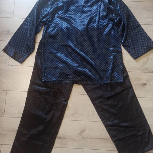 Men's satin pajamas XL new, black and blue