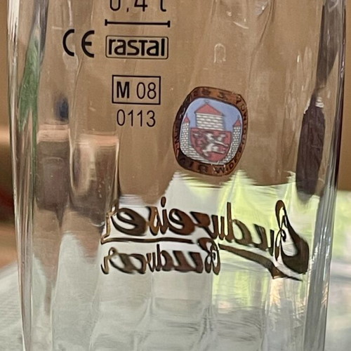 Budweiser Budvar Retro Collectible Glasses Set of 2 0.4L like new