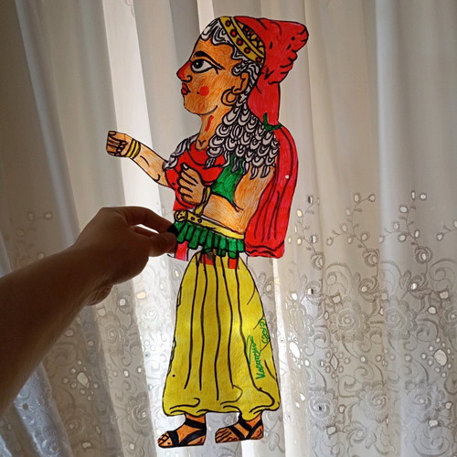 Penelope shadow theatre figure like new, handmade in 1.2mm plastic