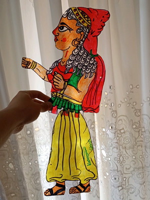 Penelope shadow theatre figure like new, handmade in 1.2mm plastic