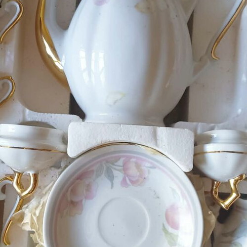 Vintage Porcelain Coffee and Tea Set 15 Pieces Zaječar Yugoslavia