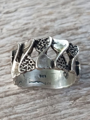 Vintage 925 Silver Ring size 61, handmade grunge biker design