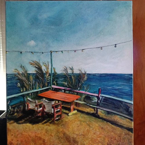 Ethnic Bar Tristinika Acrylic Painting 35x45 cm varnished