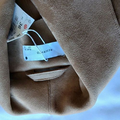 Suede coat brown new with tag