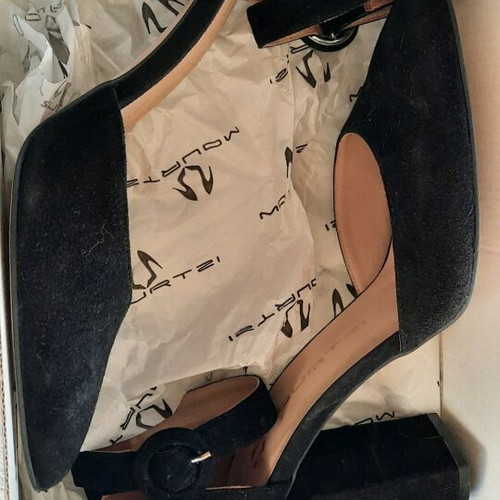Mourtzi black suede pumps size 38 new