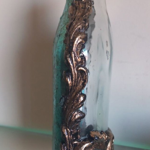 Handmade bottle and box with icon, new religious items