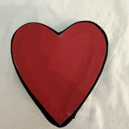 Vintage embroidered heart box used, handmade