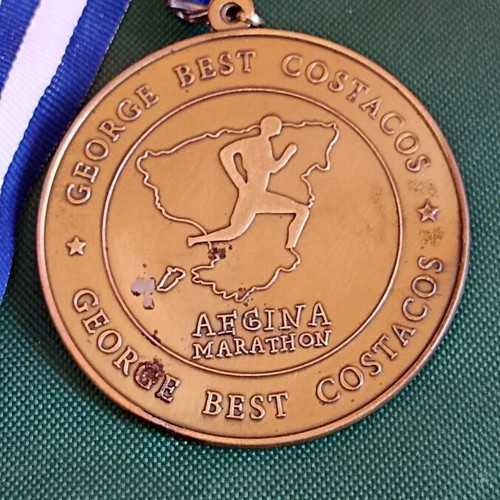 Large 5th Aegina Half Marathon 2013 commemorative medal, like new