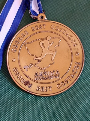 Large 5th Aegina Half Marathon 2013 commemorative medal, like new