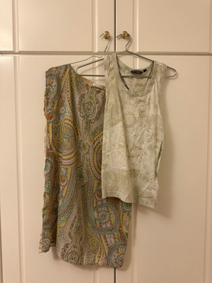 Zara beige sleeveless tops used, set of 2, medium size