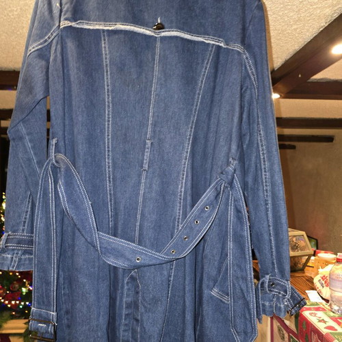 Denim trench coat like new, blue, size M