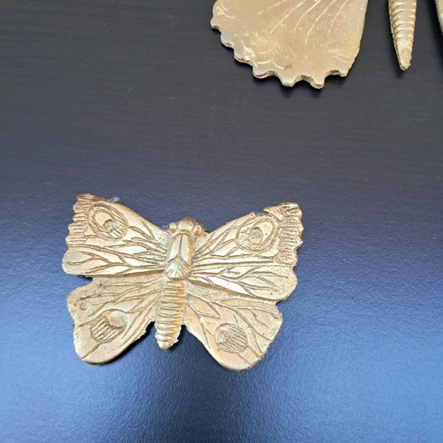 Handmade brass butterflies like new, solid brass