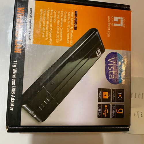 Level One WNC-0305USB USB wireless adapter like new 802.11g 54 Mbps