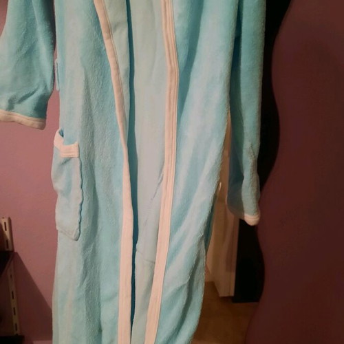 Bathrobe in light blue for 7-8 years, cotton