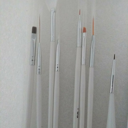 MSQ Nail Art Brush Set 15 Pieces, white