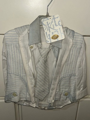 Set of 3 pieces for boy new, shirt, vest, tie, hat