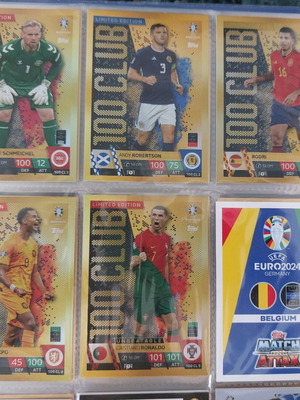 Topps Match Attax Euro 2024 cards like new, rare 100CLUB