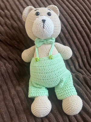 Knitted teddy bear toy new, handmade