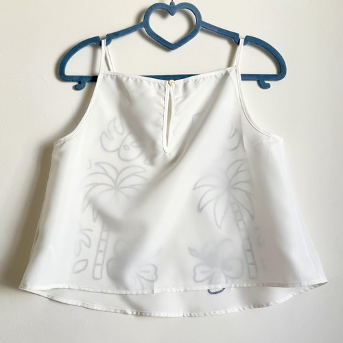 Shein White Tropical Printed Cami Top Size M New
